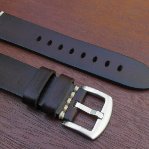 brown italian leather watch band with quick release spring bars