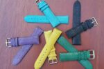 stingray leather watch strap colours black green gold turquoise purple