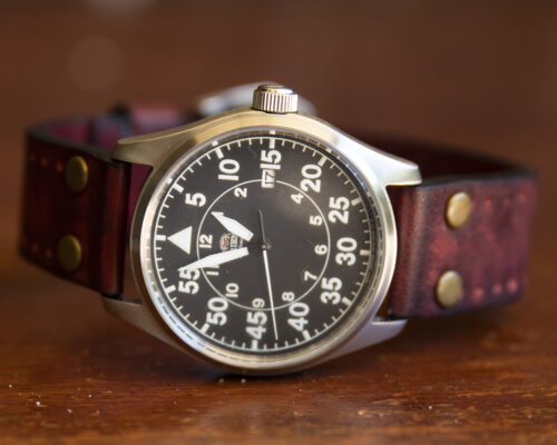 Pilot Rivet Vintage Style Leather Watch Strap /18mm 20mm 22mm photo review