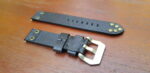 Pilot Rivet Black leather rear of watch strap