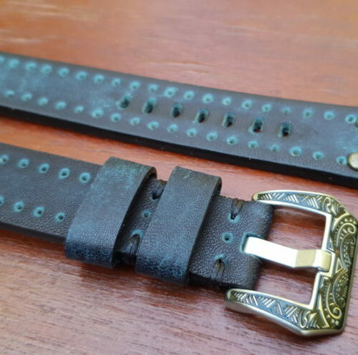 Pilot Rivet Blue Leather watch strap