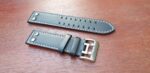 Pilot Rivet Black leather watch band replica IWC Hamilton