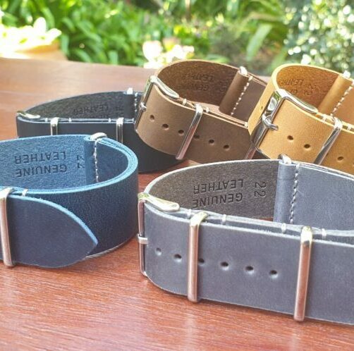 leather nato watch strap 5 colours