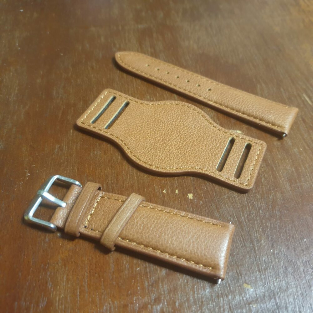 tan bund watch band made from leather