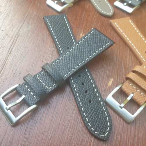 Epsom Black Leather Watch Strap