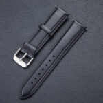 plain black leather watch strap