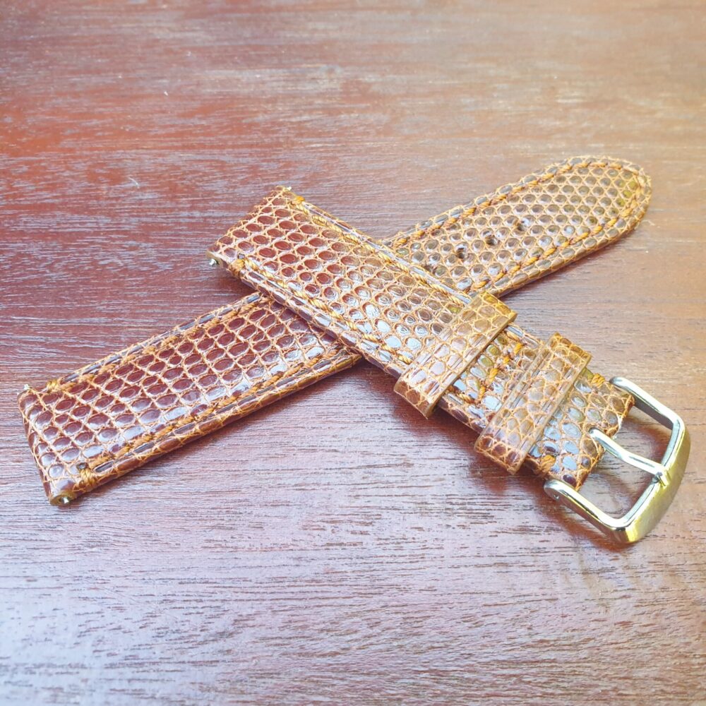 lizard skin watch strap brown