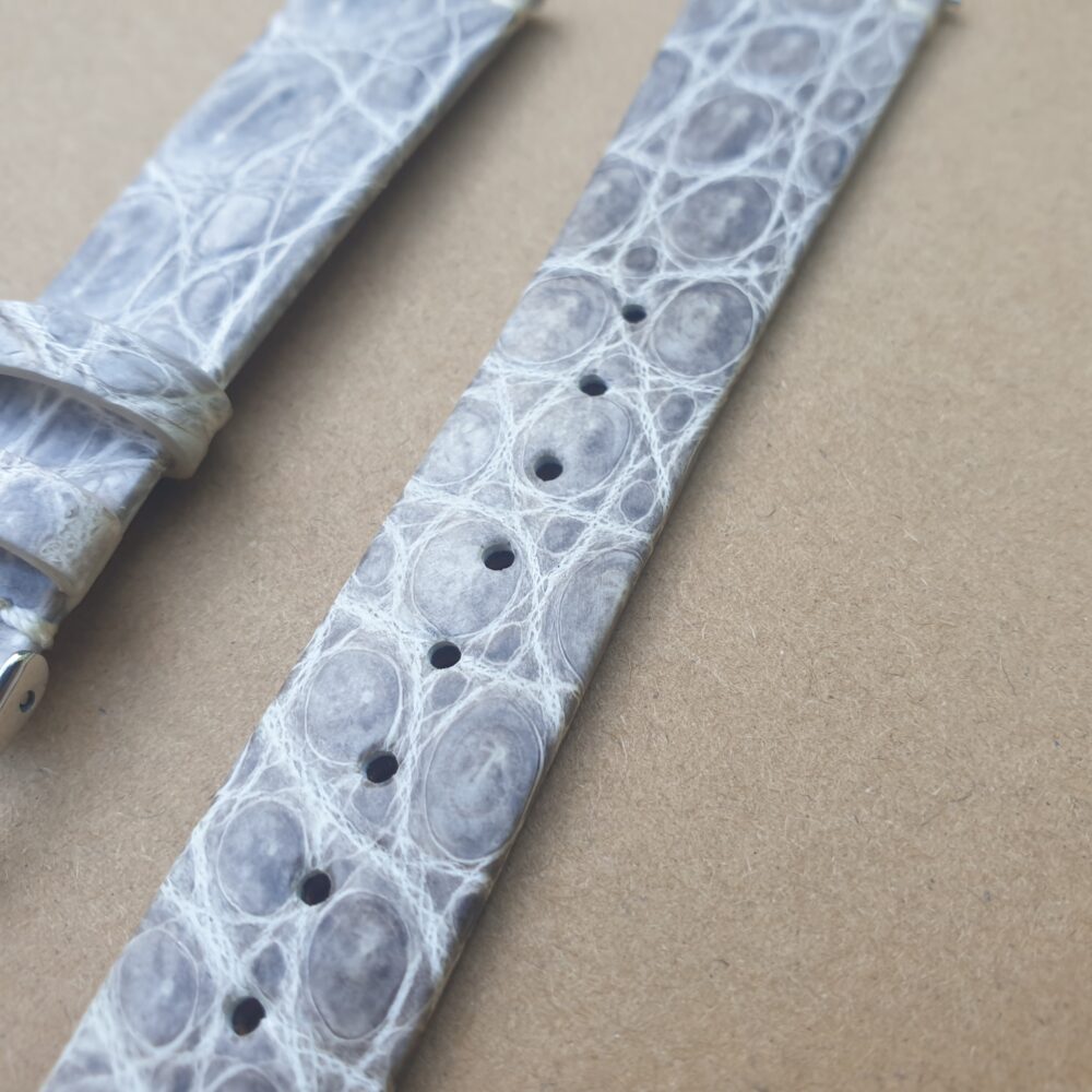 crocodile skin watch strap up close showing iso pores