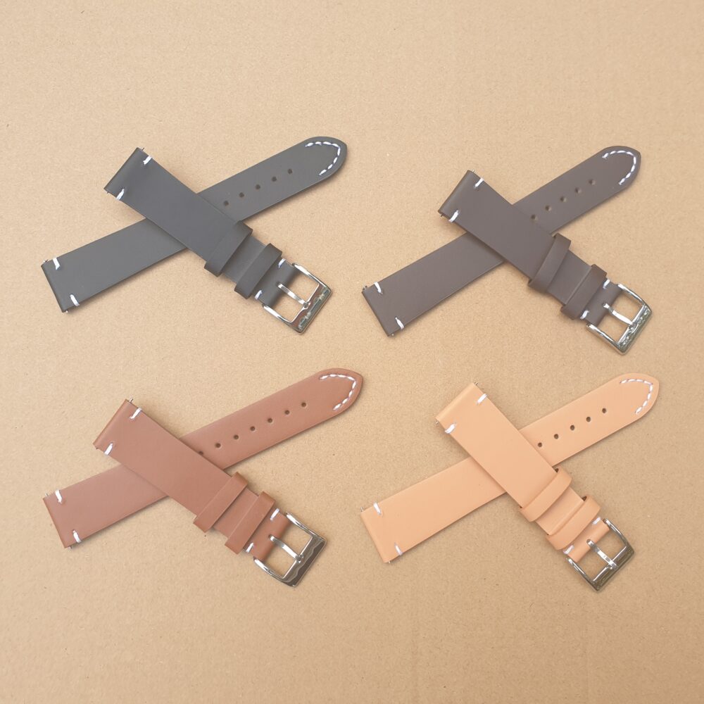 kilcoy thin leather watch straps showing all 4 colours