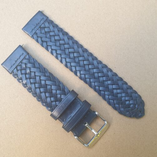 braided leather watch strap with quick release spring bars