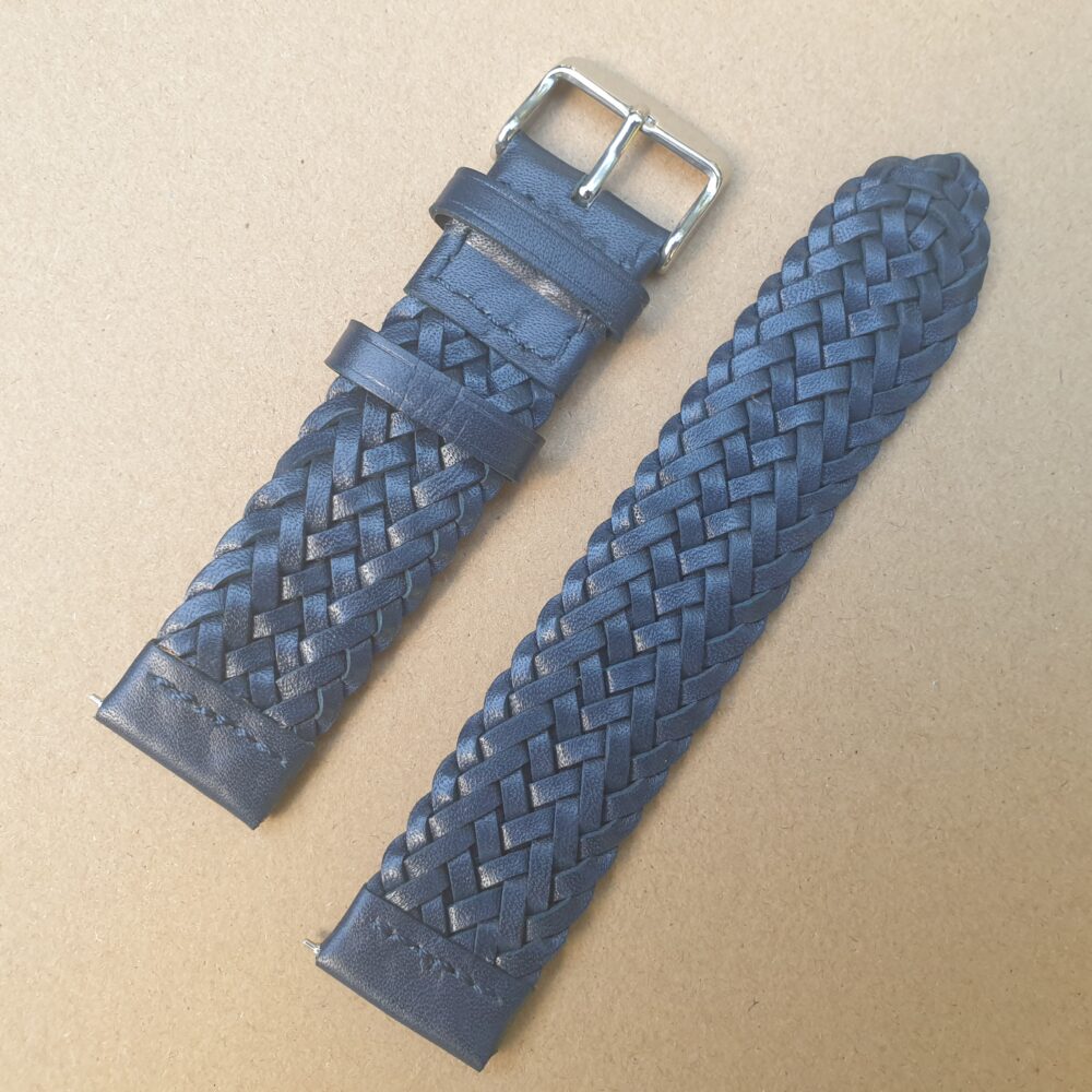 braided leather blue colour