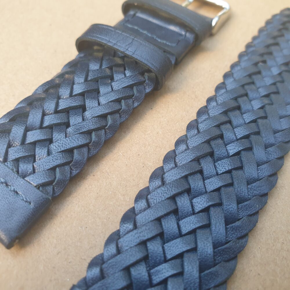 braided leather watch strap